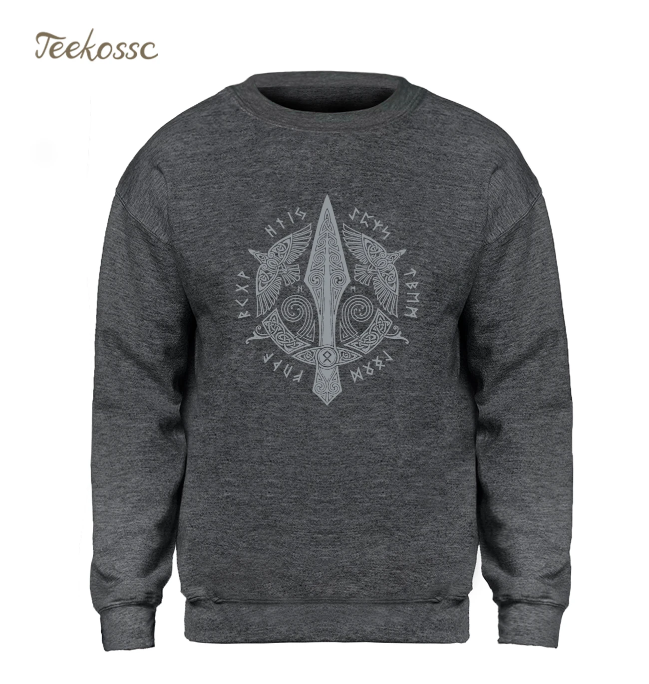 Odin Vikings Sweatshirt Men Viking Berserker Stylish Hoodie Crewneck Sweatshirts Winter Autumn Black Streetwear Cool Loose Mens