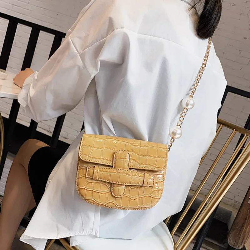 

Simple Style Crocodile Crossbody Bag For Women 2019 Female Mini Chain Shoulder Bags Ladies Pu Leather Small Handbags and Purses