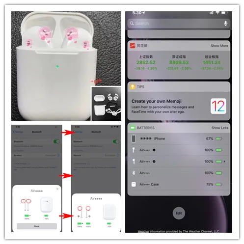 

super air 2 tws left and right ears, showing three real power, just connect once +99.99% raw material +99.99% original function