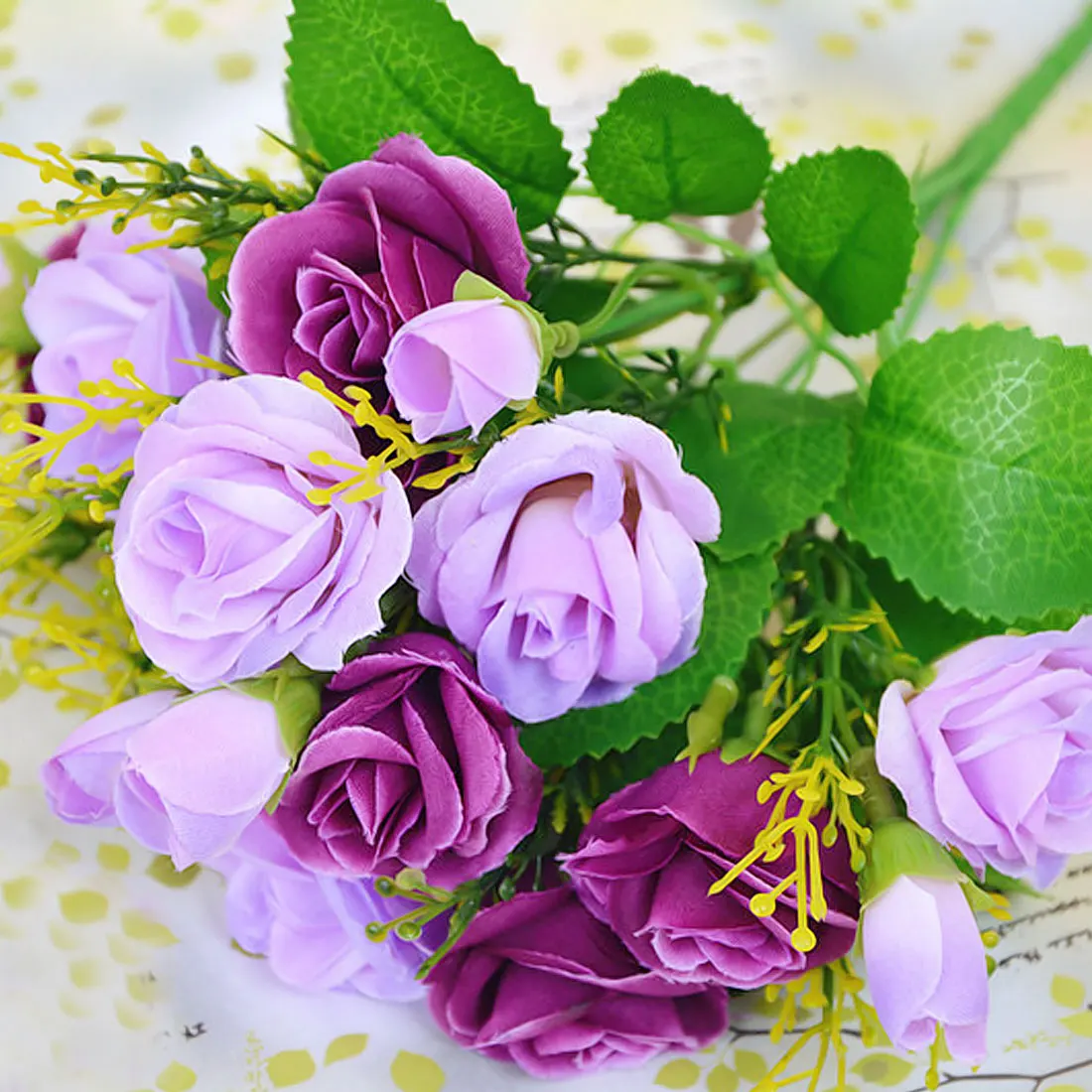 15 Heads 1 Bouquet Fake Flower Rose Banquet Artificial flower