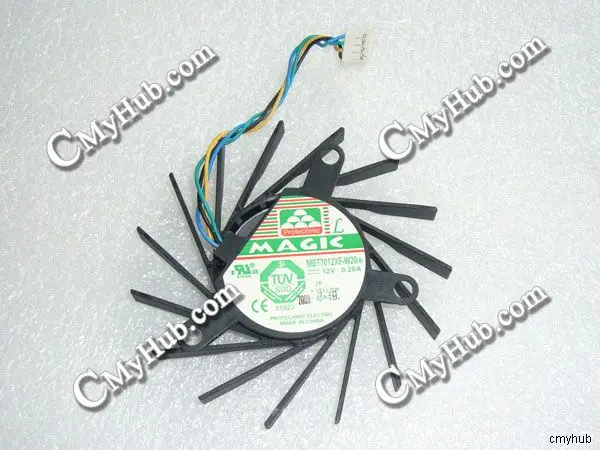 For EVGA NVIDIA 9600GT 9800GT Protechnic MBT7012XF-W20 DC12V 0.28A 4Pin 4Wire Graphics Card Cooling Fan | Компьютеры и офис