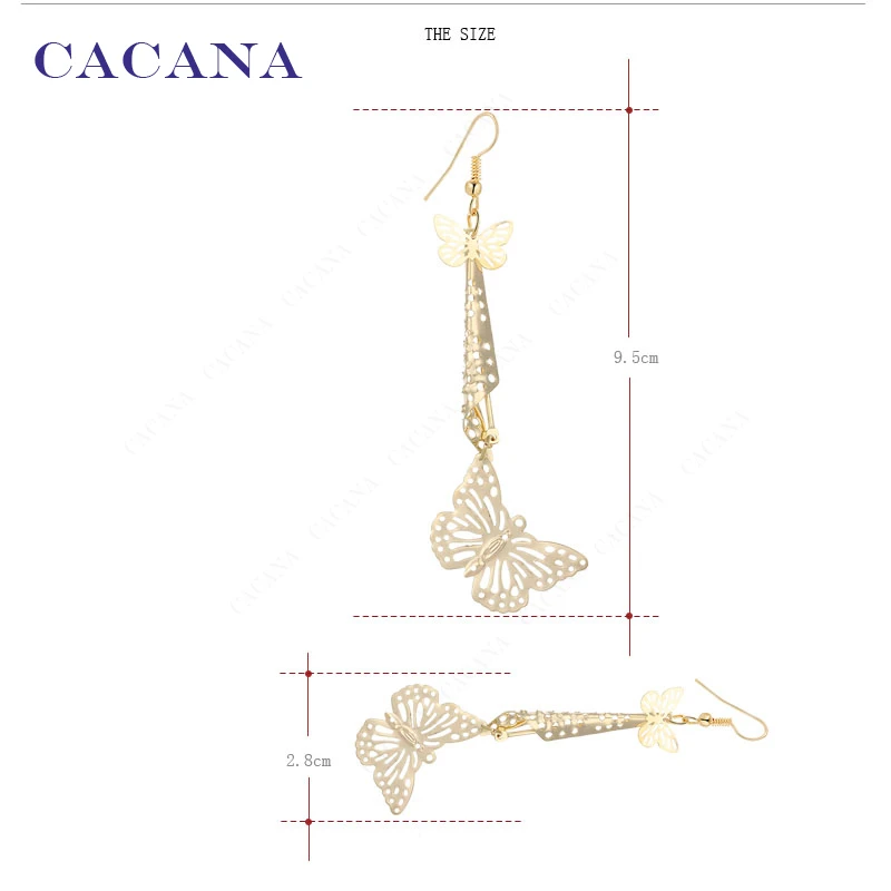 CACANA Dangle Long Earrings For Women Butterfly Run After One Bijouterie Hot Sale No.A239 A240