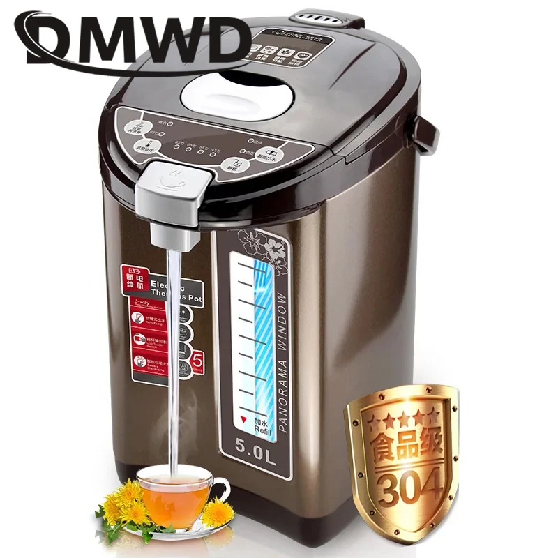 DMWD Thermal Insulation Electric Kettle Stainless steel Teapot 5L Constant...