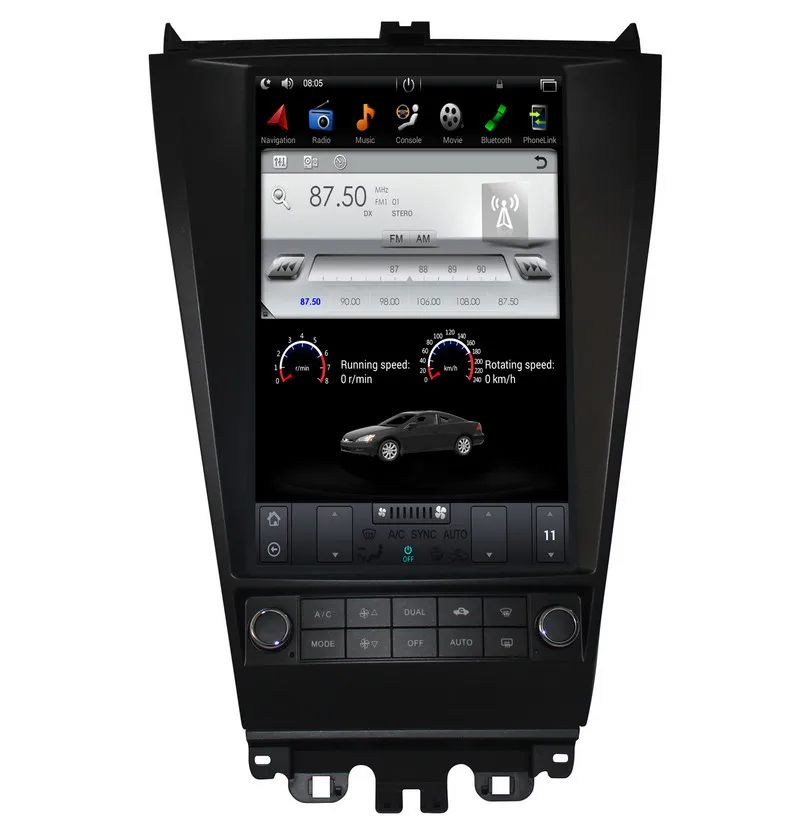 12," Тесла Стиль Android 7,1 игрок автомобиля gps навигации для Honda Accord 2003 2004 2005 2006 2007 с радио BT USB стерео