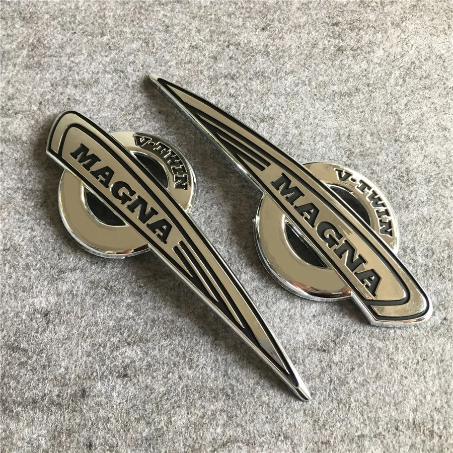 

1 Pair Motorcycle Fuel Gas Tank Sticker Decals Chrome 3D Motorbike Emblem Badge For Honda Magna V-Twin VF500 VF700 VF750 VT250