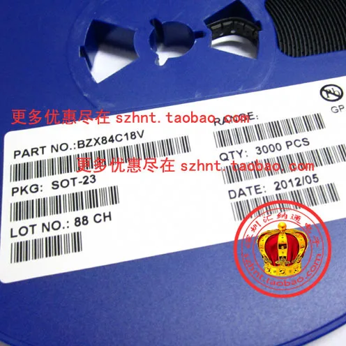 

SOT23 chip BZX84C series of non mixed film indicate the value of 188 yuan /3000 regulator