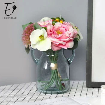 

Erxiaobao Artificial Flower Home Furnishing Simulation Flower Handmade Snow Mountain Rose Living Room Bedroom Entrance Decor