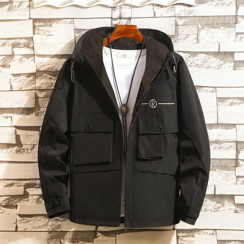 NEW Hooded Jacket Men Fashion Coat 2019 Spring Autumn Hip Hop Jackets Man Streetwear Casual Solid Color young Jacket Coat