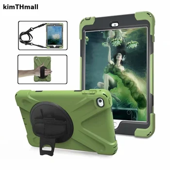 

Case For Apple iPad Pro 9.7" Cover Stand long Strap Shoulder Heavy Duty Silicone case for iPad Pro 9.7 A1673/A1674/A1675 case