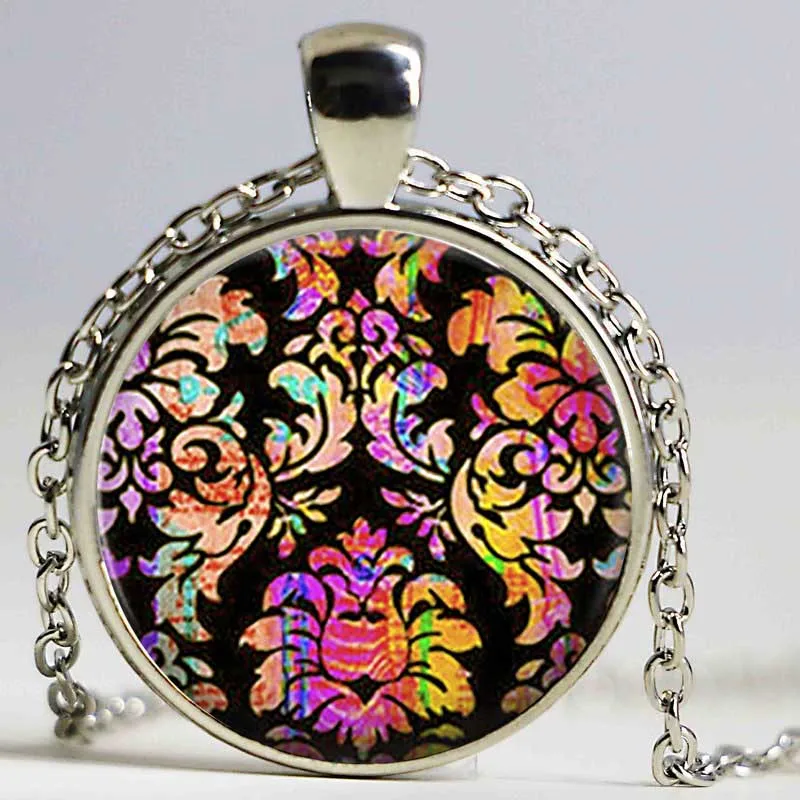 Psychedelic necklace Hippie Jewelry Retro Glass Gift Fashion pendantin