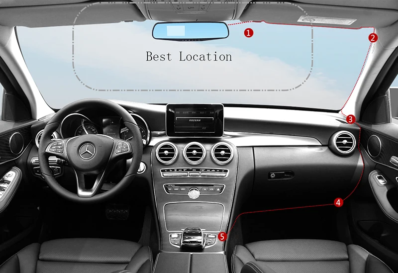 Car Dvr Dash Camera Mirror 4.3 Inch Digital Video Recorder Rear view Mirror Full HD 1080P Dashcam Dual Lens Auto Registrator (5)