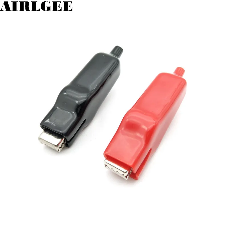 

10Pcs 80mm Length Full Platic Boot Metal Alligator Clip Red and Black Battery Crocodile Car Test Clip Electrical Clamp Connector