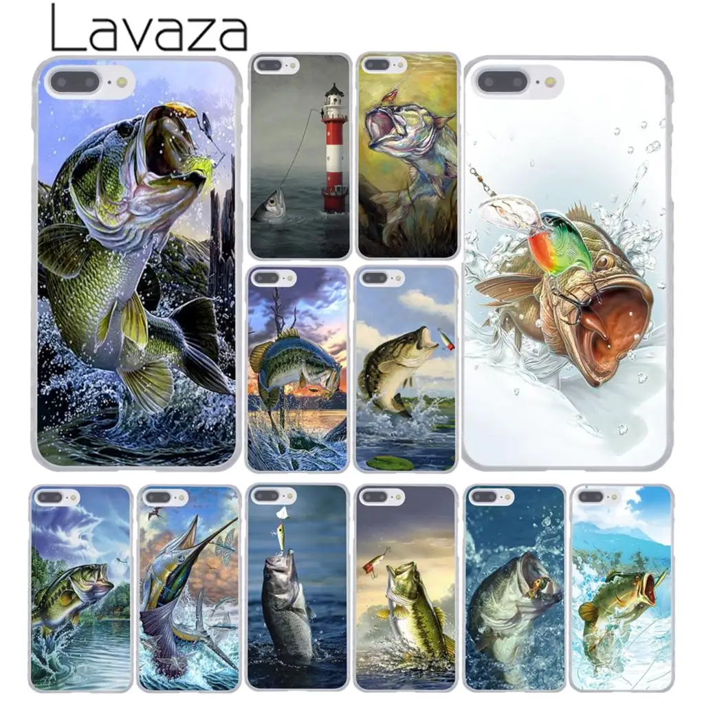 Lavaza Bass Fishing Lake Sunset Fisherman Hard Phone Case