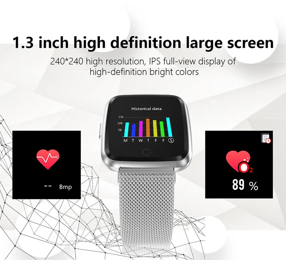Умные часы COLMI CY7P с полным сенсорным Bluetooth пульсометром, монитором артериального давления, большим количеством спортивных режимов, фитнес-трекер для Android IOS