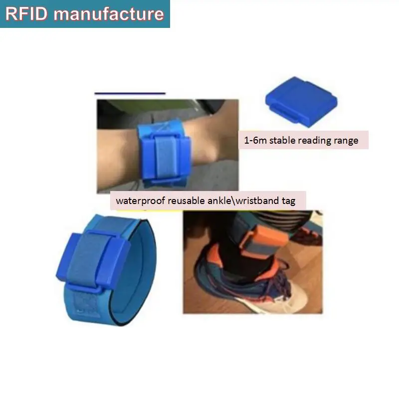 UHF RFID resuable водонепроницаемый браслет для лодыжки с ленточным ремешком ПВХ тег