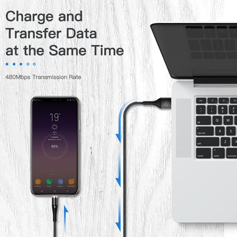 KUULAA كابل مغناطيسي USB نوع-C سريعة محول للشحن ل XiaoMi الهاتف المحمول شاحن المغناطيس USB نوع C سريع شحن USB-C الحبل