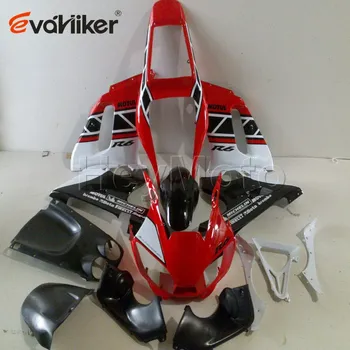 

Custom ABS Plastic fairing for YZF-R6 1998-2002 1999 2000 2001+5Gifts+Tank cover+white red H2