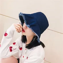 Мода г. унисекс Floppy деним хруст поля Панама стильный Flat Top Боб Кепки Рыбалка Шапки Защита от солнца для Для мужчин и для женщин