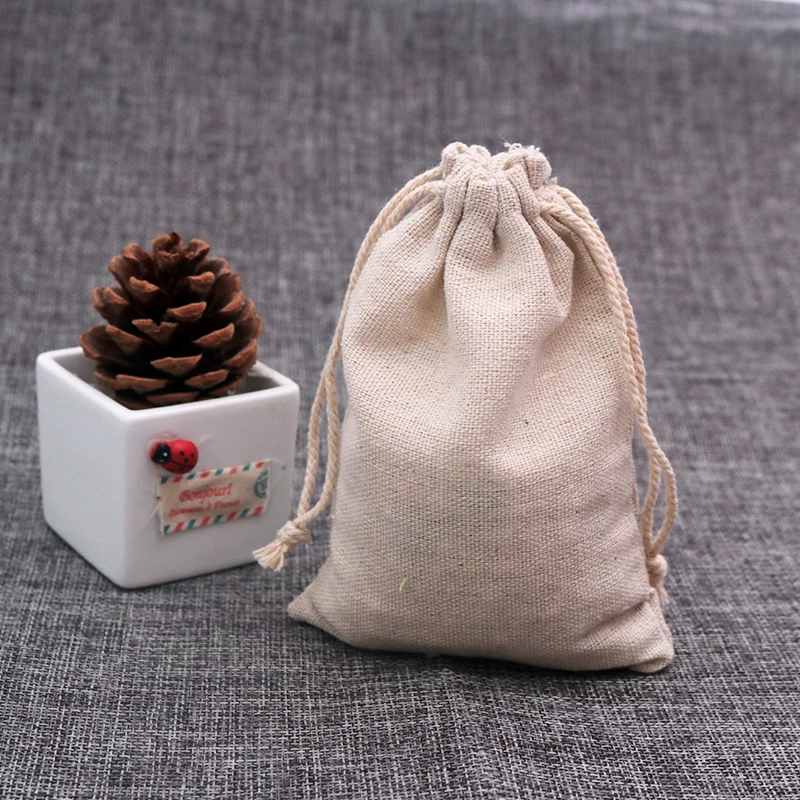 10Pcs Drawstring Jewelry Pouches Cotton Gift Bags Wedding Favors Helpful gifts