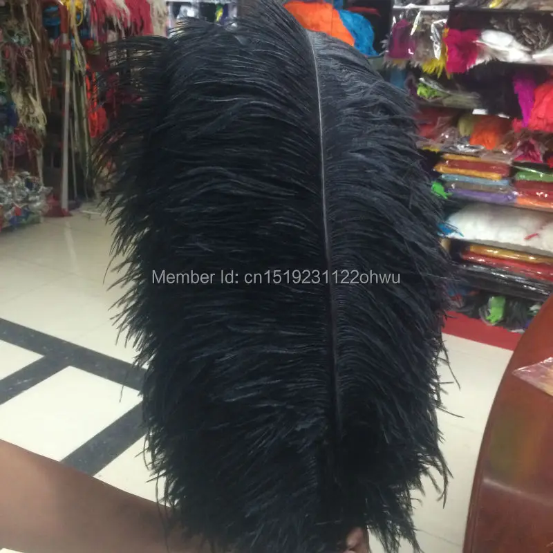 

New 10 PCS beautiful natural black ostrich feathers wholesale 60 to 65 cm / 24 to 26 inches decorative feather