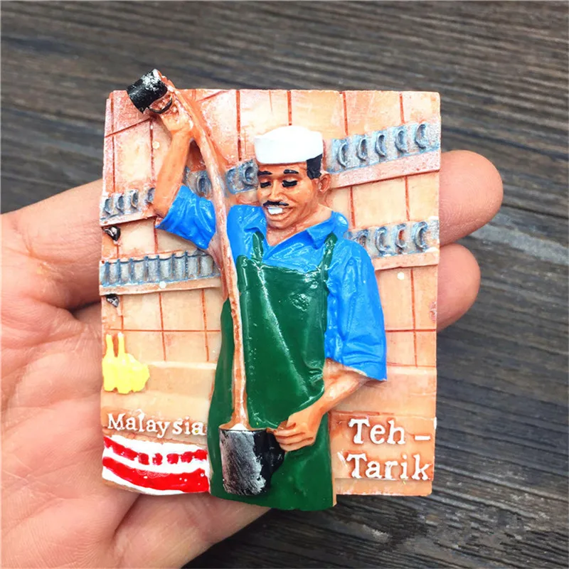 

New Malaysia Kuala Lumpur Teh Tarik Pulled Tea Fridge Magnet Travel Tourist Souvenir Refrigerator Magnetic Sticker Home Decor