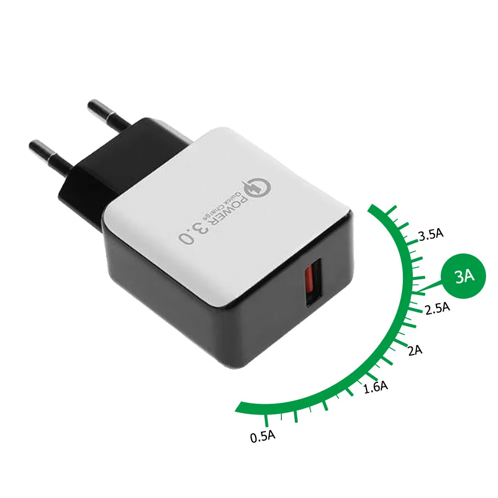 Быстрая зарядка 3,0 USB Зарядное устройство& QC 2,0 Сетевое зарядное устройство для телефона для iPhone samsung S8 S9 Xiaomi Mi 8 быстрых Зарядное устройство для телефона