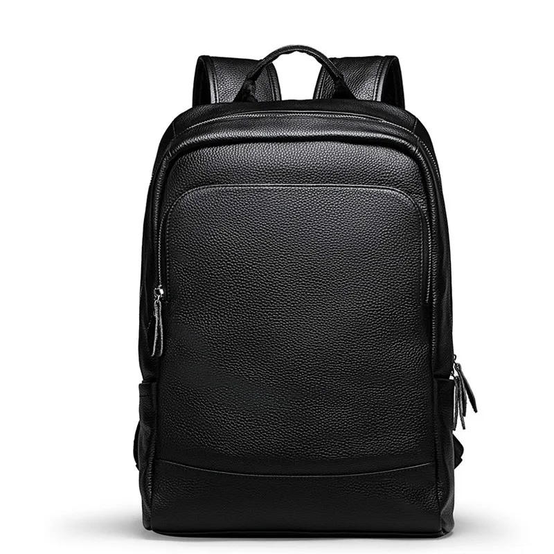 

JIULINMen's Backpack Simple High Quality Leather Backpack Male Leather Fashion Trend Youth Leisure Travel Computer Bag