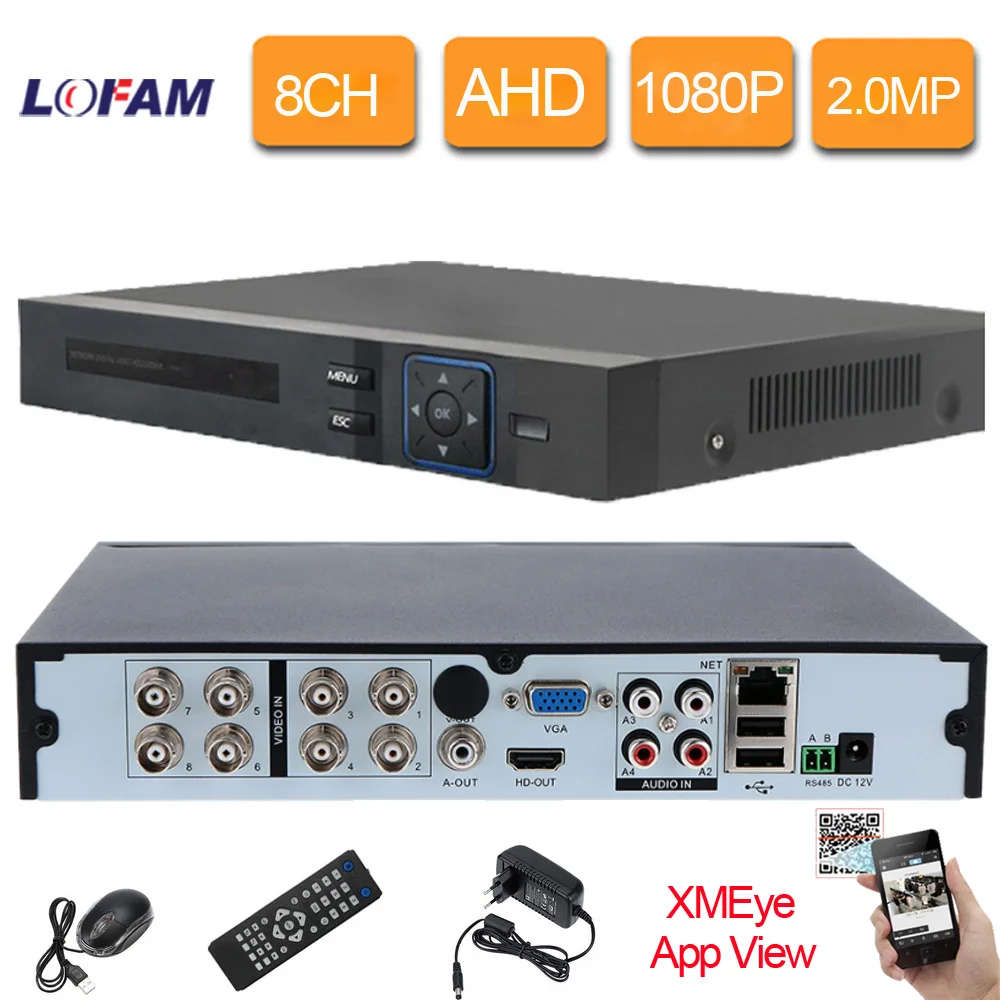 Гибридный видеорегистратор LOFAM 8 каналов 1080P 2 МП NVR 3G Wi Fi|recorder dvr|recorder hdmirecorder hd |
