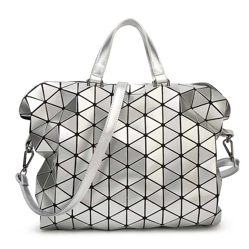 Bolso 2016 New Women Fashion Laser BAOBAO Bag Geometry Package Sequins Saser Plain Folding Handbags briefcase