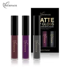 NICEFACE 3PCS/set Long Lasting Waterproof Liquid Matte Lipstick Lip Gloss Cosmetic Makeup Tools Kits For Lip Makeup Set