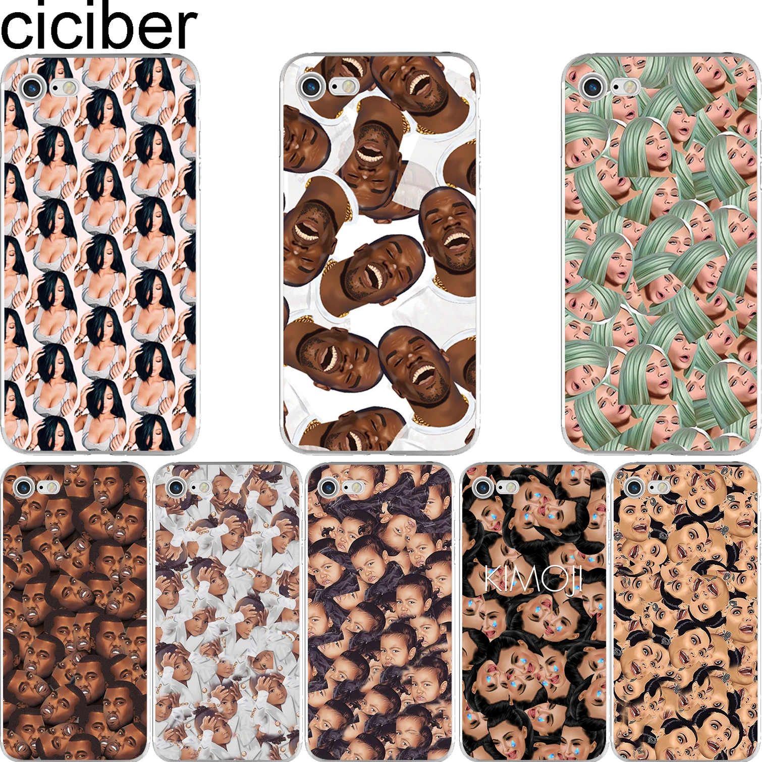 

ciciber Funny Kimoji Kardashian Soft Silicon Phone Cases Cover for IPhone 11 Pro Max 6 6S 7 8 Plus 5S SE X XR XS Max Coque Funda