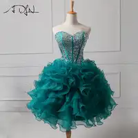 ADLNละเอียดอ่อนลูกปัดชุดค็อกเทลสำหรับพรรคOrganzaสายมินิVestidos de C Octelจบการศึกษาชุดสำหรับรุ่นพี่ปี