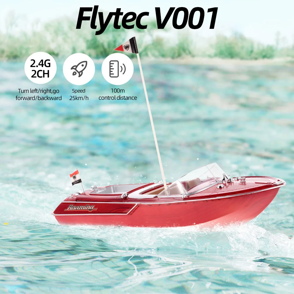 

Flytec V001 2.4G RC Boat 25km/h High Speed 100m Control Range Remote Control Racing Speedboat Toy Children Gift