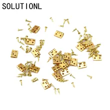 Metal-Hinge Closet Miniature Furniture Cabine Dollhouse Novelty Hinges-Golden 20pcs 