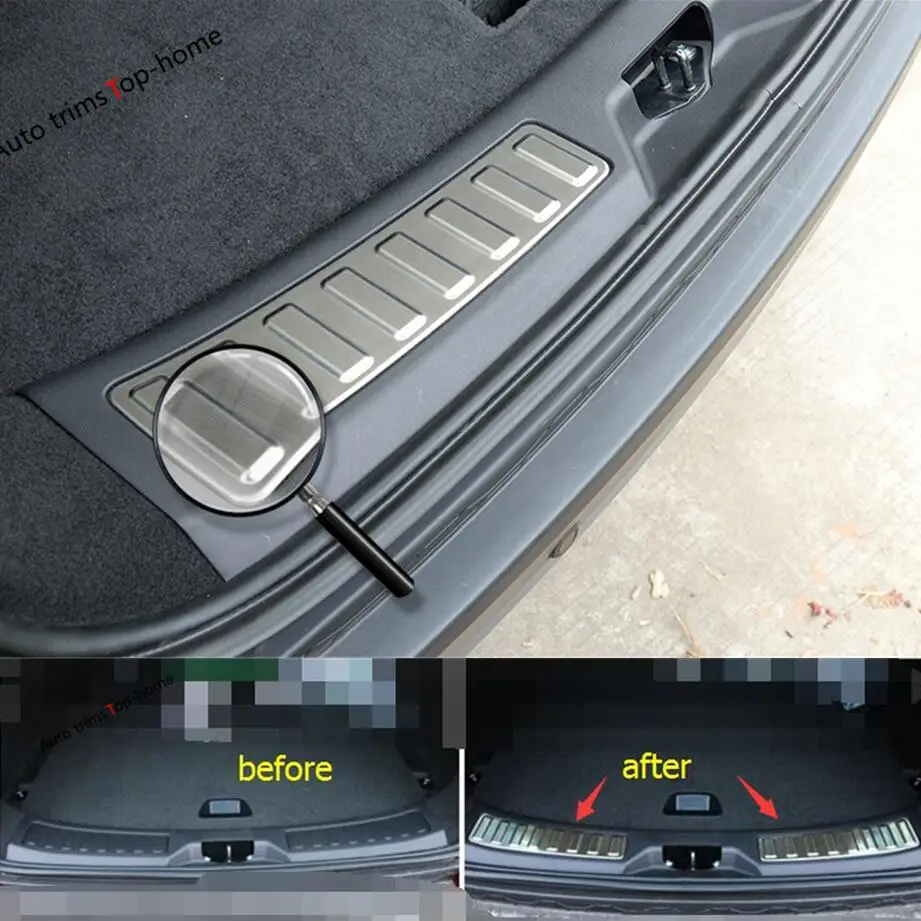 Yimaautotrims Rear Bumper Door Sill Plate Cover Trim 2Pcs For Land Rover Discovery Sport 2015 2016