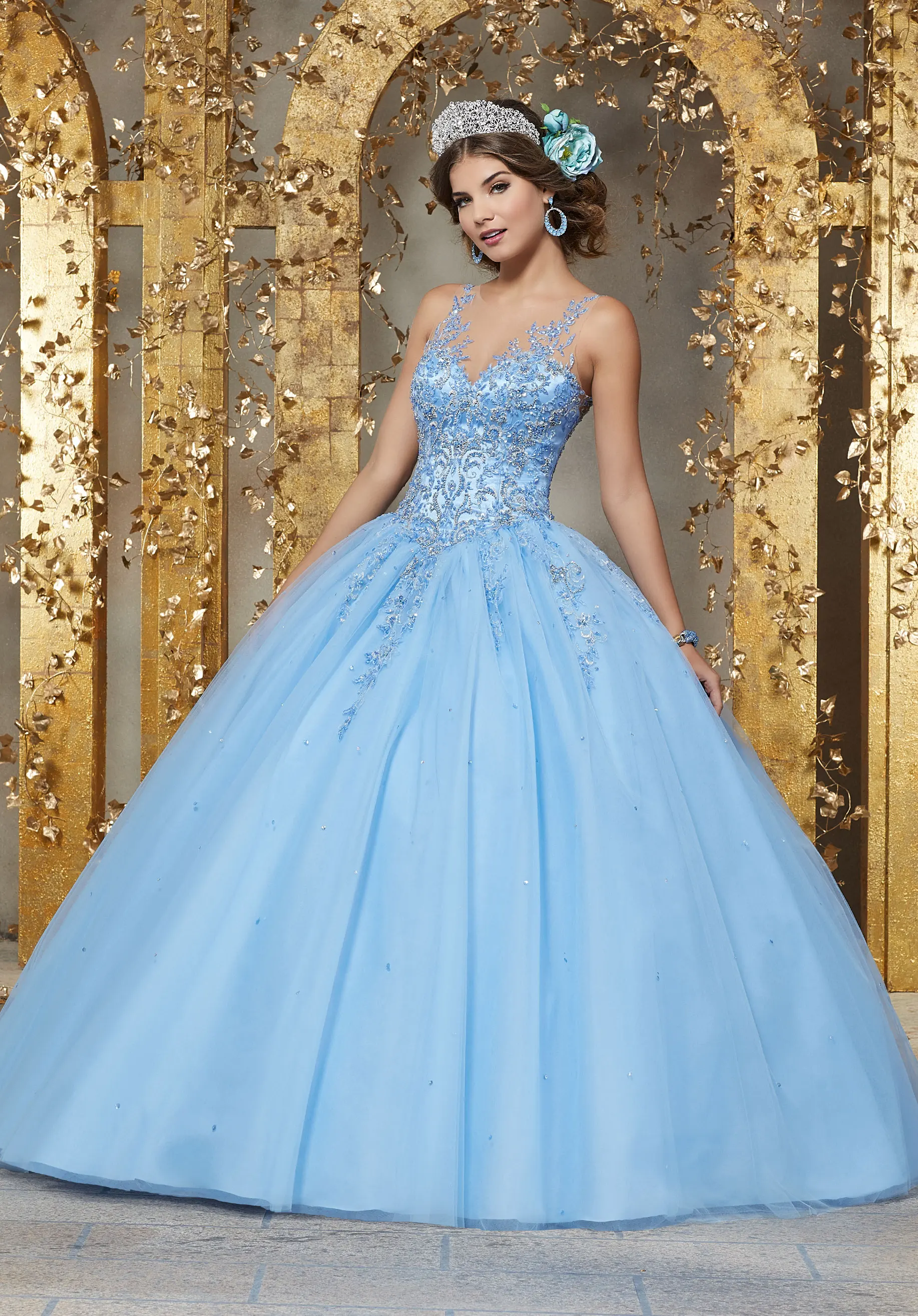 Red Quinceanera Dresses Beadings Crystal Tulle Dresses Debutante Sweetheart neck Vestidos De 15 Anos