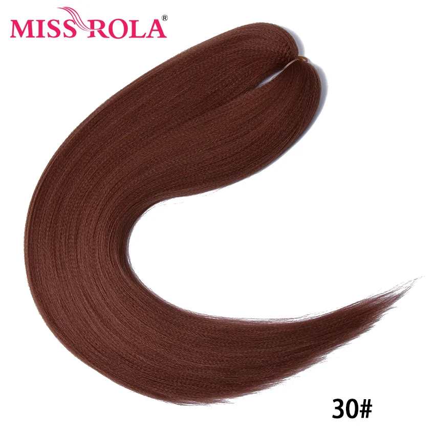 Miss Rola 24 Inches100 g Yaki прямые синтетические волосы для наращивания предварительно растянутые вязанные крючком огромные косы канекалон плетение волос - Цвет: 4/30HL