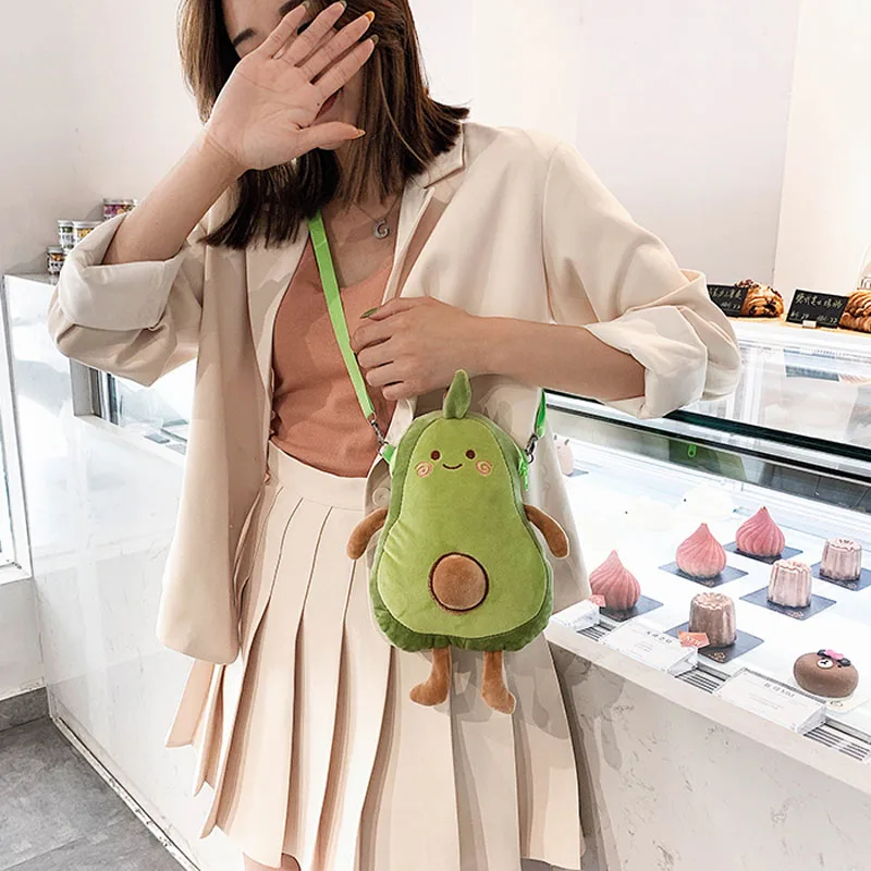 33cm Avocado Plush Toy Mulit Style Shoulder Bag Cartoon Fruits Soft Comfortable Doll Toys For Girls Boys