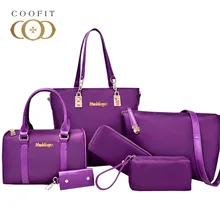 Coofite композитная сумка, 6 шт. в комплекте, Женская водонепроницаемая нейлоновая сумка-тоут, роскошная сумка, Большая вместительная сумка-тоут для женщин, клатч, кошелек