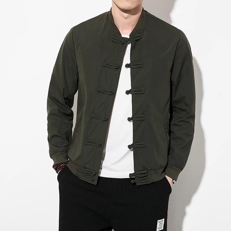 Jacket Men 2019 Men New Chinese Style Ancient Tang Suit Jacket Single-breasted Fashion Casual Youth Social Brand Bomber Jacket