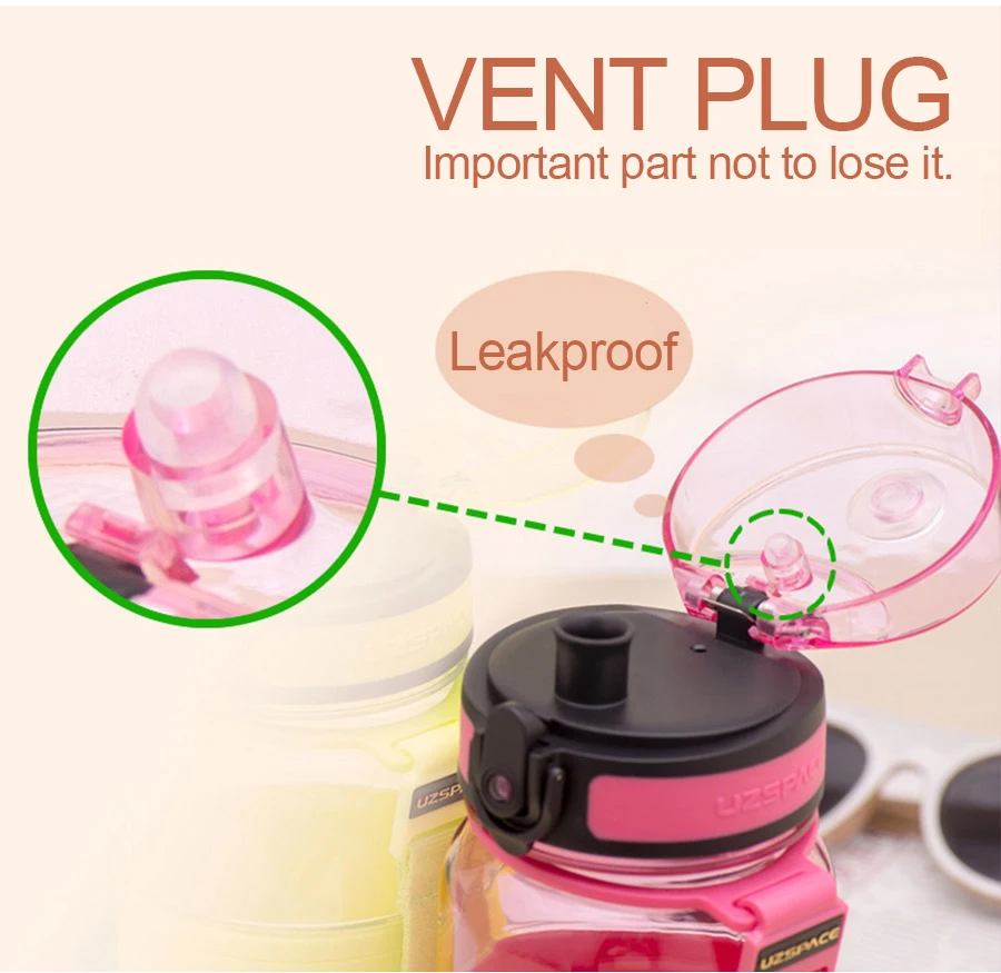 11-UZSPACE 450 ml Water Bottle Portable Leakproof Eco-friendly Sports Hiking Tea My Drink Bottle Large Capacity Kettle With filter