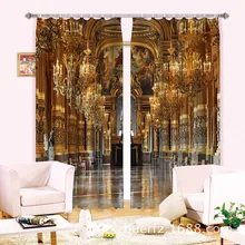 Luxury Palace 3D Blackout Window Curtains For Living room Bedding room Drapes Cotinas para sala Christmas Decorative