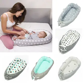 

Removable Baby Nest Bed Sleeper Cotton Soft Babynest Crib Portable Travel Bed Newborn Mattress Toppers Foldable