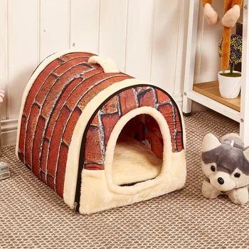 

Pet House Igloo Foldable Warm Padded Winter Bed House Basket Dog Puppy Kitten Pet accessories Pet House Warmer