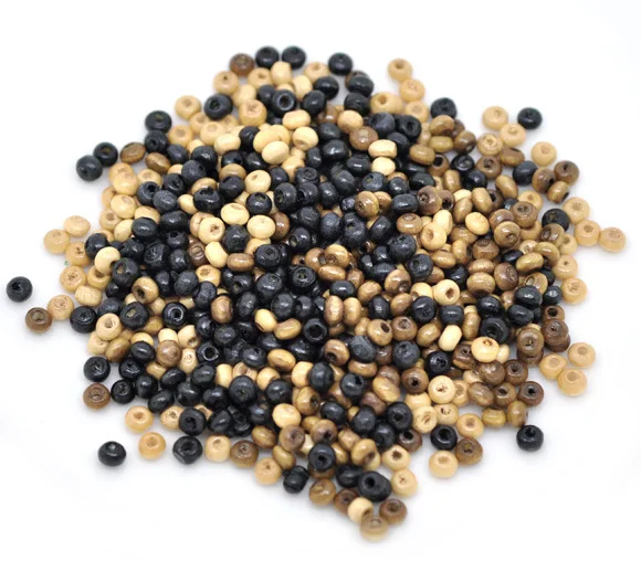 

Free Shipping 3000pcs Mixed Rondelle Tiny Wood Spacer Beads 4x3mm