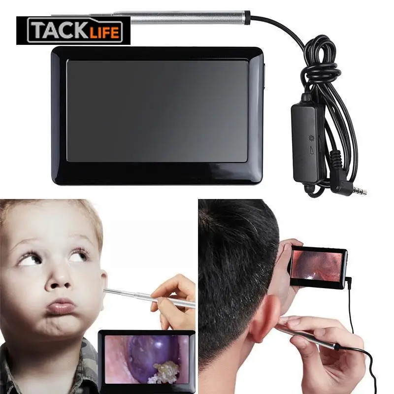 

720P Visualizer Video Otoscope 3.9mm 6LED Visual Ear Cleaning Spoon Endoscope With 4.3 inch LCD Display USB Camera