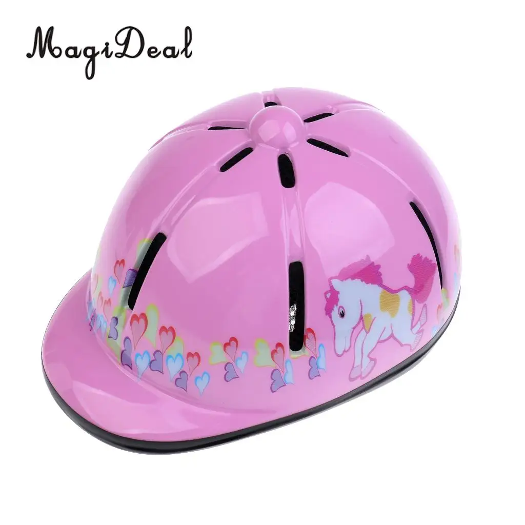 MagiDeal 2 Pcs Kids Adjustable Horse Riding Hat/Helmet Head Protective Gear Pink + Black