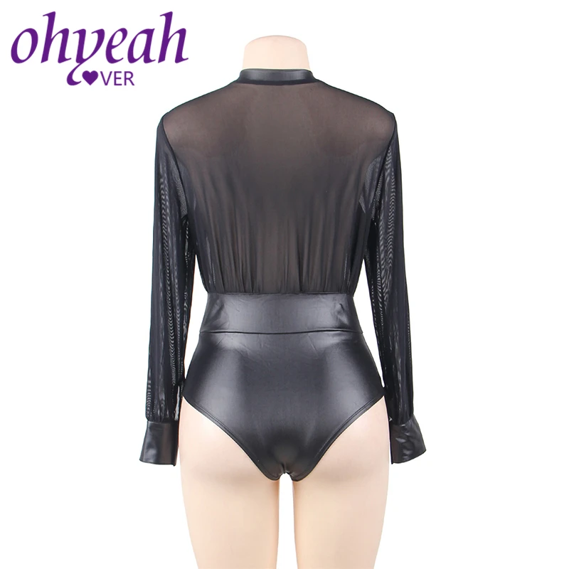Женский Кружевной Костюм Ohyeahlover черный костюм из искусственной кожи с v образным