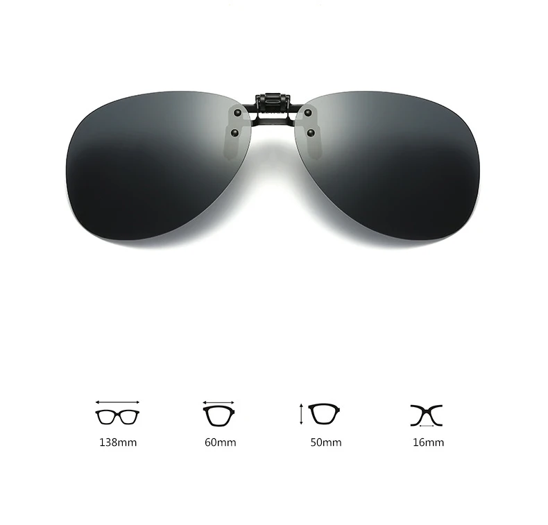 Polarized Clip-on Sunglasses Pilot Lens Flip Up Glasses Night Vision for Myopia Glasses Driving Fishing Outdoor Sport Polarized Clip-on Sunglasses Pilot Lens Flip Up Glasses Night Vision for Myopia Glasses Driving Fishing Outdoor Sport