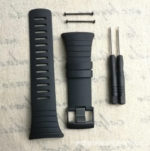 

Watch Accessories For Suunto core Watch Men 100% All Standard Bracelet Black Belt Strap Tape Rubber strap Watchband replacement